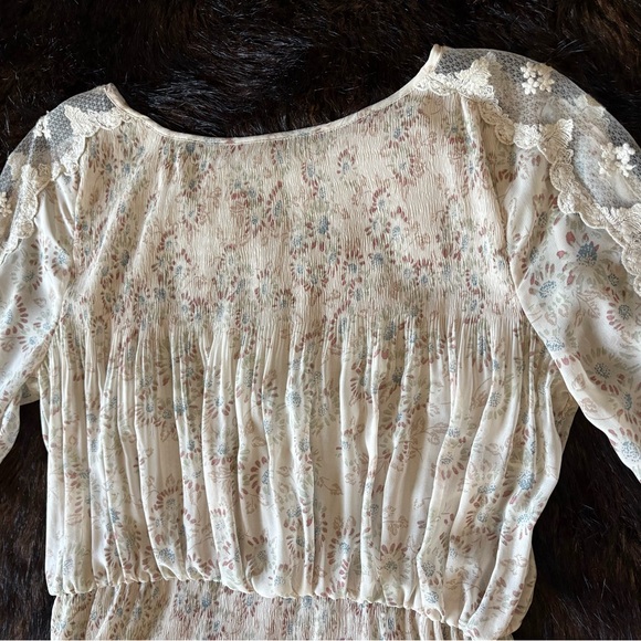 Free People Precious Sheer Floral Dress/Slight High-Low Front to Back. Sz M - Picture 1 of 13